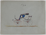 Design for Pony Phaeton, no. 3780, Brewster & Co. American, Pen and black ink, watercolor and gouache with gum arabic