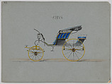 Design for Pony Phaeton, no. 3926, Brewster & Co. American, Pen and black ink, watercolor and gouache with gum arabic