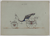Design for Pony Phaeton, no. 3991, Brewster & Co. American, Pen and black ink, watercolor and gouache with gum arabic
