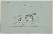 Design for Pony Phaeton, no. 4046, Brewster & Co. American, pen and black ink, watercolor and gouache