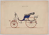 Design for Pony Phaeton, no. 4072, Brewster & Co. American, Pen and black ink, watercolor and gouache with gum arabic