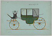 Design for Landau, No. 4057a, Brewster & Co.  American, Pen and black ink, watercolor and gouache with gum arabic