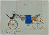 Design for Landau, No. 4060, Brewster & Co. (American, New York), Pen and black ink, watercolor and gouache with gum arabic and metallic ink