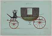Design for Landau, No. 4061, Brewster & Co. American, Pen and black ink, watercolor and gouache with gum arabic