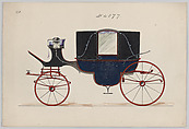 Design for Landau, No. 4077, Brewster & Co.  American, pen and black ink, watercolor and gouache with gum arabic.