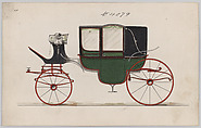 Design for Landau, No. 4079, Brewster & Co. American, Pen and black ink, watercolor and gouache with gum arabic