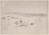 View of Sciacca, Sicily, Edward Lear British, Pen and brown ink, over graphite