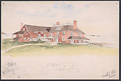 Wooden House near the Water (perhaps an early idea for Cliffs, Manchester, Massachusetts), Arthur Little  American, Watercolor and graphite