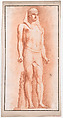 Study after the Vatican Statue of Antinous as Osiris, Anonymous, Italian, 18th century Italian, Red chalk