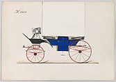 Design for Landau, No. 3006, Brewster & Co. (American, New York), Pen and black ink, watercolor and gouache with gum arabic and metallic ink