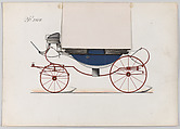 Design for Landau, No. 3050, Brewster & Co.  American, Pen and black ink, watercolor and gouache, with gum arabic and metallic ink
