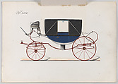 Design for Landau, No. 3050, Brewster &amp; Co. (American, New York), Pen and black ink, watercolor and gouache, with gum arabic and metallic ink