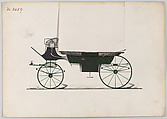 Design for Landau, No. 3059, Brewster & Co. (American, New York), Watercolor and ink