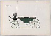 Design for Landau, No. 3121, Brewster & Co. (American, New York), Pen and black ink, watercoclor and gouache with gum arabic