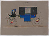 Design for Landau, No. 3921, Brewster & Co.  American, Pen and black ink, watercolor and gouache with gum arabic.