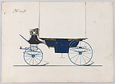 Design for Landau, No. 3027, Brewster & Co. (American, New York), Pen and black ink, watercolor and gouache with gum arabic and metallic ink
