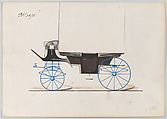 Design for Landau, No. 3075, Brewster & Co. (American, New York), Pen and black ink, watercolor and gouache with gum arabic