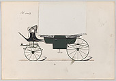Design for Landau, No. 3087, Brewster & Co. (American, New York), Pen and black ink, watercolor and gouache with gum arabic