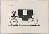 Design for Landau, No. 3087, Brewster &amp; Co. (American, New York), Pen and black ink, watercolor and gouache with gum arabic