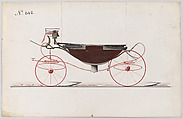 Design for Landau, no. 642, Brewster & Co. (American, New York), Pen and black ink, watercolor and gouache with gum arabic