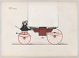 Design for Landau, no. 1046, Brewster & Co. (American, New York), Pen and black  ink, watercolor and gouache with gum arabic