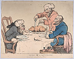 Jews at a Luncheon, Thomas Rowlandson  British, Hand-colored etching