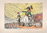 The Corsican Munchausen – Humming the Lads of Paris, Thomas Rowlandson British, Hand-colored etching