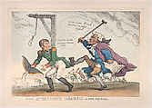 The Affectionate Farewell, or Kick for Kick, Thomas Rowlandson British, Hand-colored etching