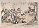 Scene in a New Pantomime to be Performed at the Theatre Royal Paris, Thomas Rowlandson  British, Hand-colored etching