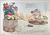 A Long Pull A Strong Pull and a Pull Altogether, Thomas Rowlandson British, Hand-colored etching