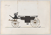 Design for Landau, No. 3178, Brewster & Co. (American, New York), Pen and black ink, watercolor and gouache with gum arabic