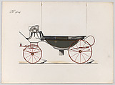 Design for Landau, No. 3046, Brewster & Co. (American, New York), Pen and black ink, watercolor and gouache with gum arabic and metallic ink
