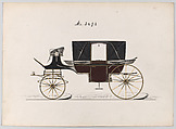 Design for Landau, No. 3492, Brewster & Co. American, Pen and black ink, watercolor and gouache with gum arabic