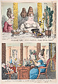 Madame Very Restauranteur, Palais Royal Paris and La Belle Liminaudiere au Caffee De Mille Collone, Palais Royale Paris, Thomas Rowlandson  British, Hand-colored etching