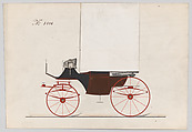 Design for Landaulet, no. 3000, Brewster & Co. (American, New York), Pen and black ink, watercolor and gouache with gum arabic and metallic ink