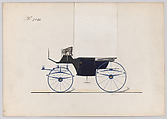 Design for Landaulet, no. 3001, Brewster & Co. (American, New York), Pen and black ink, watercolor and gouache with gum arabic