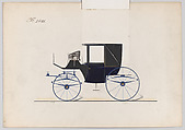 Design for Landaulet, no. 3001, Brewster &amp; Co. (American, New York), Pen and black ink, watercolor and gouache with gum arabic