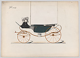 Design for Landaulet, no. 3032, Brewster & Co. (American, New York), Pen and black ink, watercolor and gouache with gum arabic
