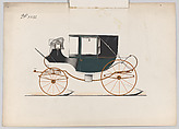 Design for Landaulet, no. 3032, Brewster &amp; Co. (American, New York), Pen and black ink, watercolor and gouache with gum arabic