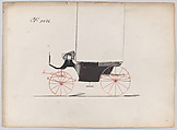Design for Landaulet, no. 3086, Brewster & Co. (American, New York), Pen and black ink, watercolor and gouache