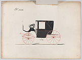 Design for Landaulet, no. 3086, Brewster &amp; Co. (American, New York), Pen and black ink, watercolor and gouache