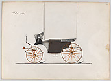 Design for Landaulet, no. 3116, Brewster & Co.  American, Pen and black ink, watercolor and gouache with gum Arabic