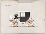 Design for Landaulet, no. 3116, Brewster &amp; Co. (American, New York), Pen and black ink, watercolor and gouache with gum Arabic