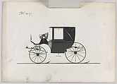 Design for Landaulet, no. 3117, Brewster &amp; Co. (American, New York), Pen and black ink, watercolor and gouache with gum arabic
