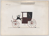 Design for Landaulet, no. 3150, Brewster &amp; Co. (American, New York), Watercolor and ink