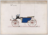 Design for Landaulet, no. 3194, Brewster & Co. (American, New York), Pen and black ink, watercolor and gouache with gum arabic