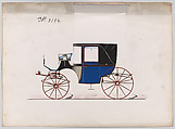 Design for Landaulet, no. 3194, Brewster &amp; Co. (American, New York), Pen and black ink, watercolor and gouache with gum arabic