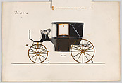 Design for Landaulet, no. 3232, Brewster &amp; Co. (American, New York), Pen and black ink, watercolor and gouache with gum arabic