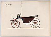 Design for Landaulet, no. 3237, Brewster & Co.  American, Pen and black ink, watercolor and gouache with gum arabic and metallic ink
