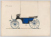 Design for Landaulet, no. 3239, Brewster & Co. (American, New York), Pen and black ink, watercolor and gouache with gum arabic